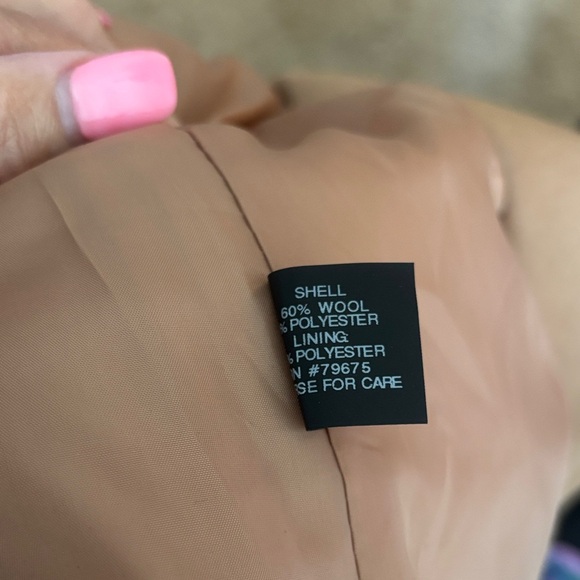 NWT Anne Klein Women's Camel  Double-Breasted wool  Pea Coat Sz XL - Picture 8 of 13